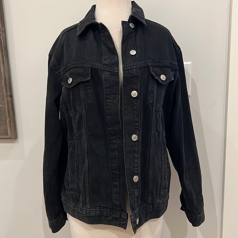 TopShop Black Denim Moto Jacket